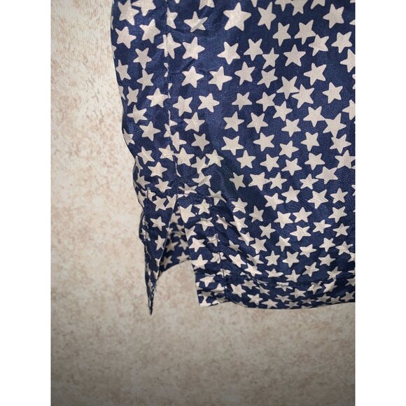 Vtg Jennifer Moore Women's Navy White Stars 100% Silk Button Down Size 2X - Picture 5 of 9